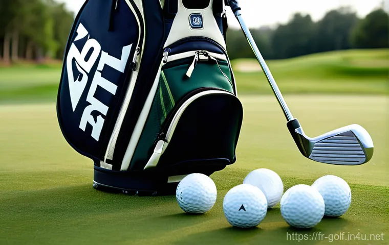 골프 라운딩 준비물 체크리스트 - **"The Well-Prepared Golfer's Essential Kit"**
    A highly detailed, realistic close-up of a premiu...