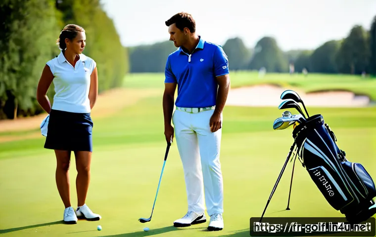 골프 세계 랭킹과 유명 선수들 - Photorealistic editorial golf scene at a prestigious European championship course, confident male an...